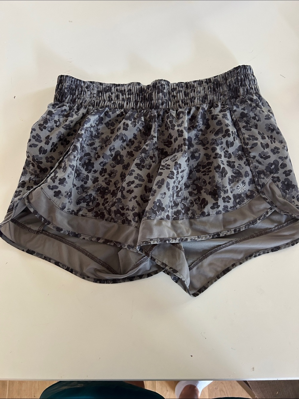 Athleta Slate Gray Leopard Waistband Active Skirt